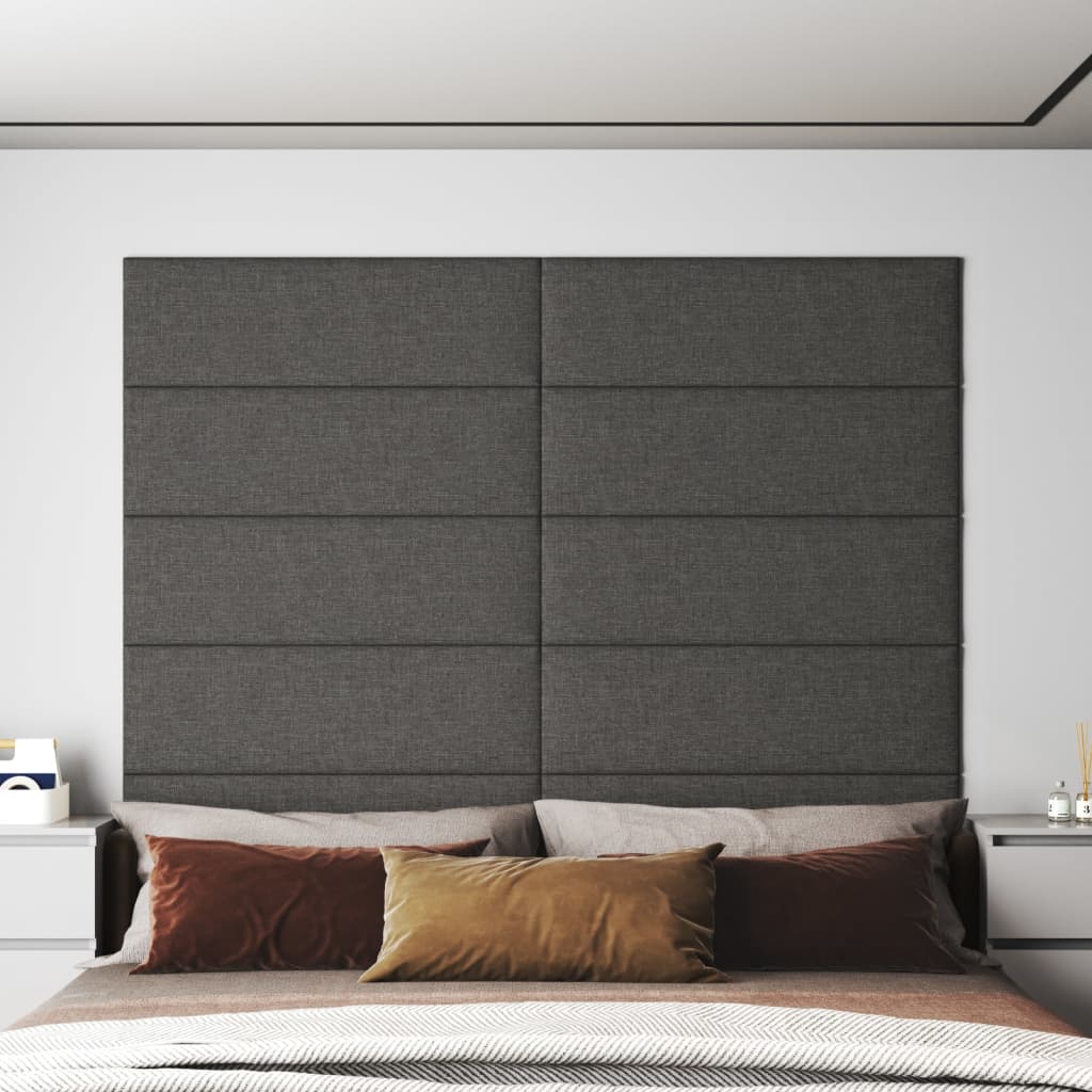 Panneaux muraux vidaxl 12 ST 3,24 m² 90x30 cm tissu gris foncé