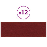 Vidaxl Wandpaneele 12 ST 3,24 m² 90 x 30 cm Stoffwein rot