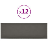 Vidaxl Wandpaneele 12 ST 3,24 m² 90 x 30 cm künstliches Ledergrau grau