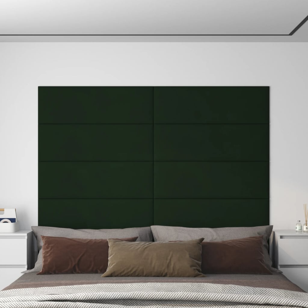 Vidaxl Wall panels 12 st 3.24 m² 90x30 cm velvet dark green