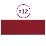 Vidaxl -Wandpaneele 12 ST 3,24 m² 90 x 30 cm Samtweinrot rot