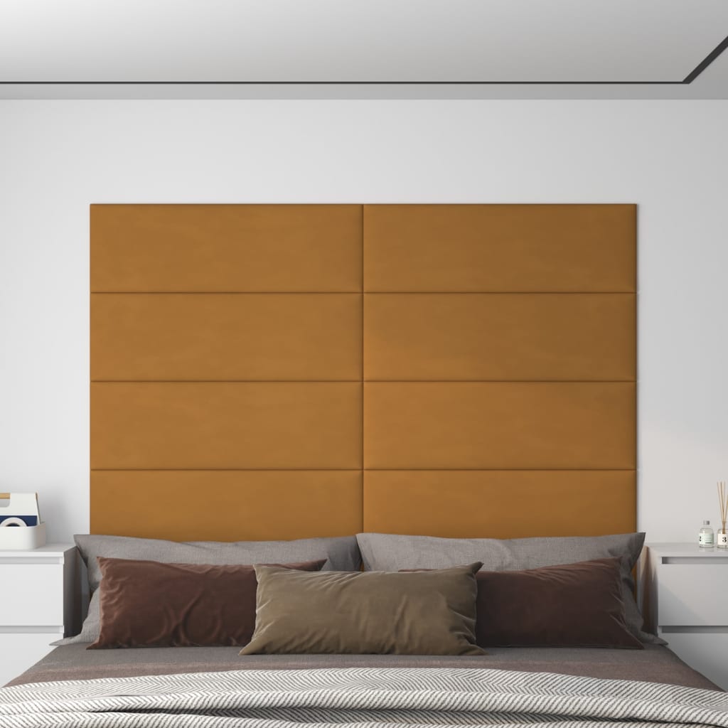 Paneles de pared Vidaxl 12 st 3.24 m² 90x30 cm Velvet Brown