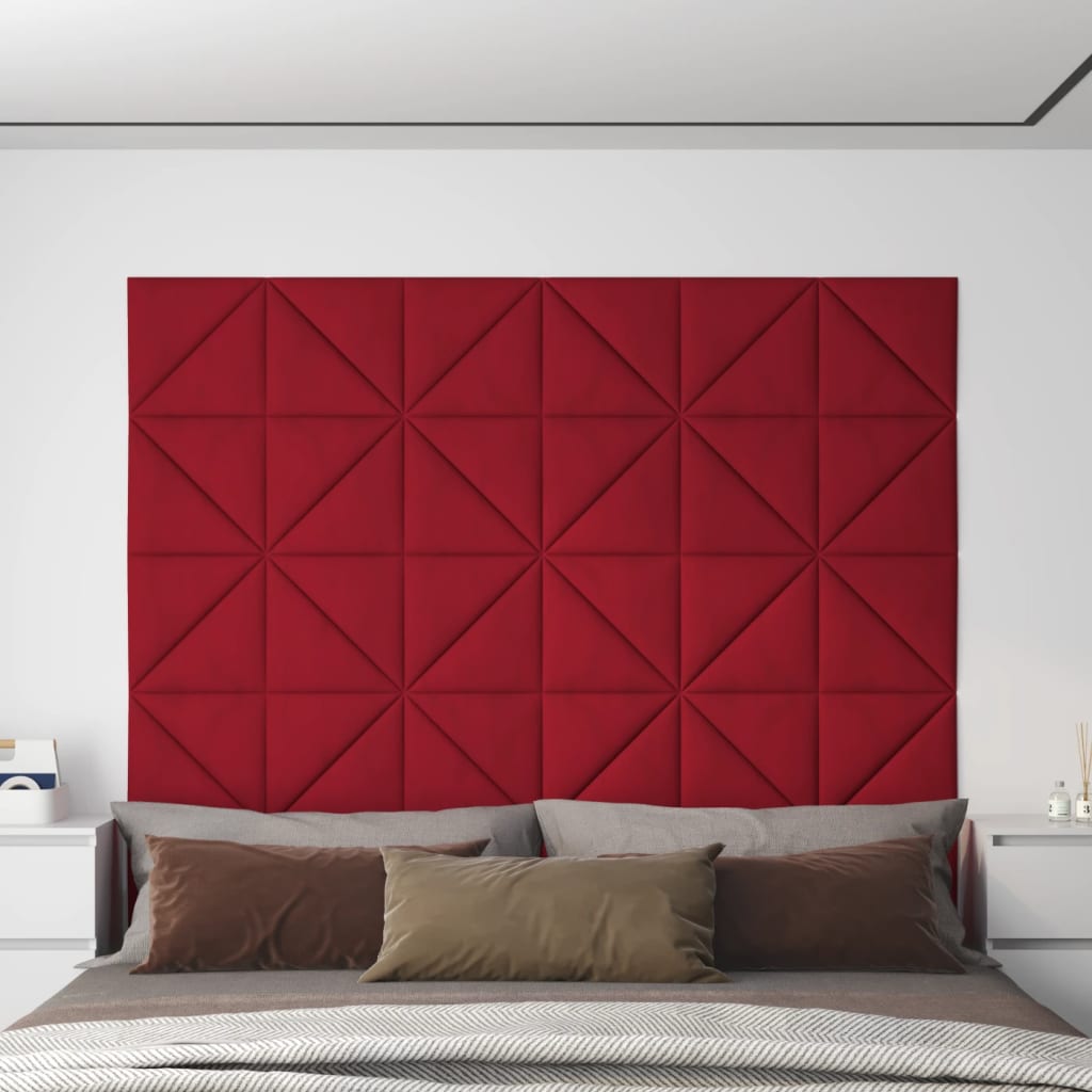 Vidaxl Wall panels 12 pcs 0.54 m² 30x30 cm velvet wine red