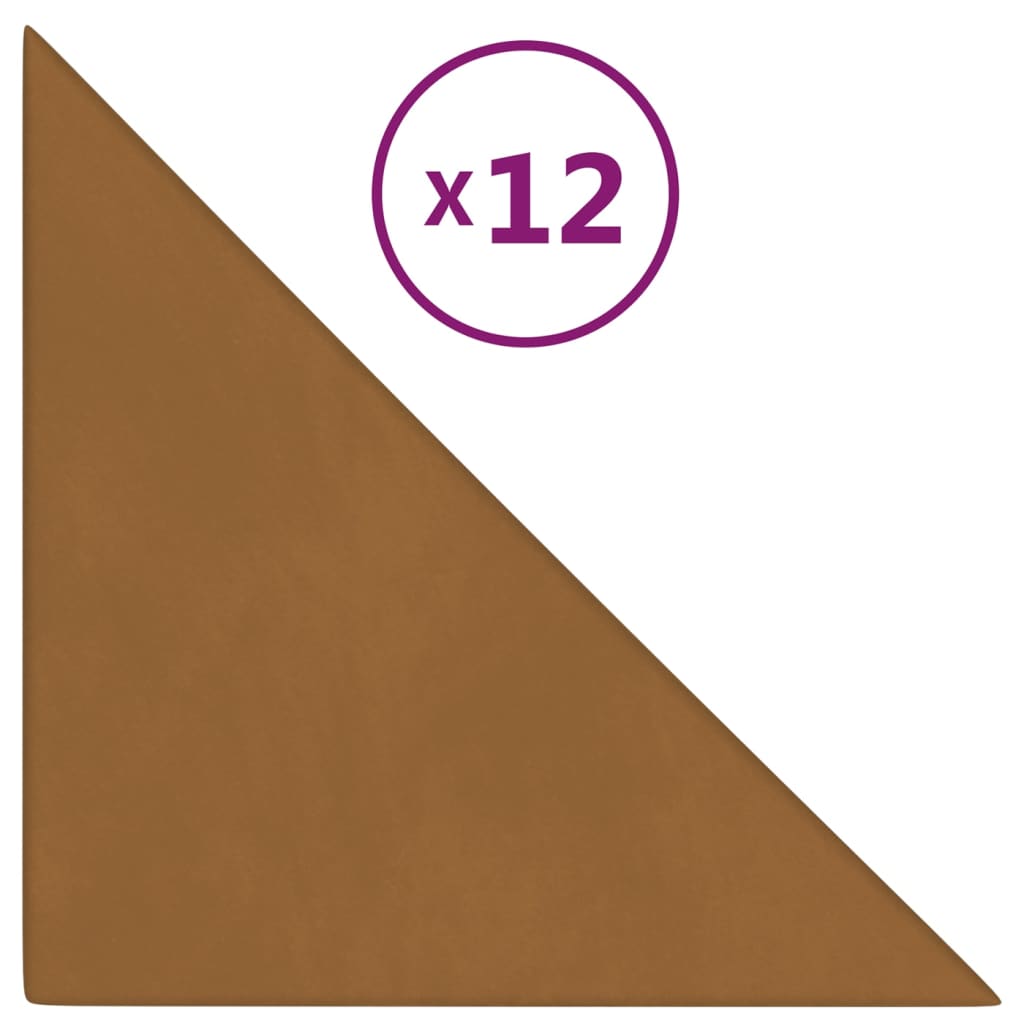 Vidaxl Wall panels 12 pcs 0.54 m² 30x30 cm velvet brown