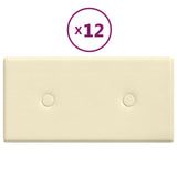 VIDAXL -Wandpaneele 12 Stcs 0,54 m² 30 x 15 cm künstliche Ledercreme -Colored