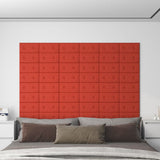 Vidaxl -Wandpaneele 12 Stcs 0,54 m² 30 x 15 cm künstliches Lederrot rot