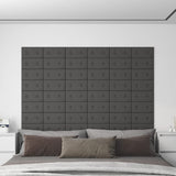 Vidaxl -Wandpaneele 12 Stcs 0,54 m² 30 x 15 cm künstliches Ledergrau grau