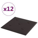 Vidaxl Wandpaneele 12 ST 1,08 m² 30 x 30 cm künstliches Lederschwarz