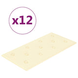 Vidaxl -Wandpaneele 12 ST 2,16 m² 60 x 30 cm Künstliche Ledercreme -Colored