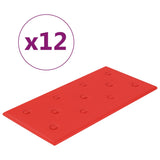 Panneaux muraux vidaxl 12 st 2,16 m² 60x30 cm en cuir artificiel rouge