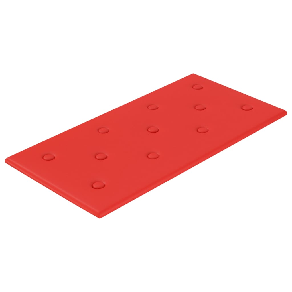 Panneaux muraux vidaxl 12 st 2,16 m² 60x30 cm en cuir artificiel rouge