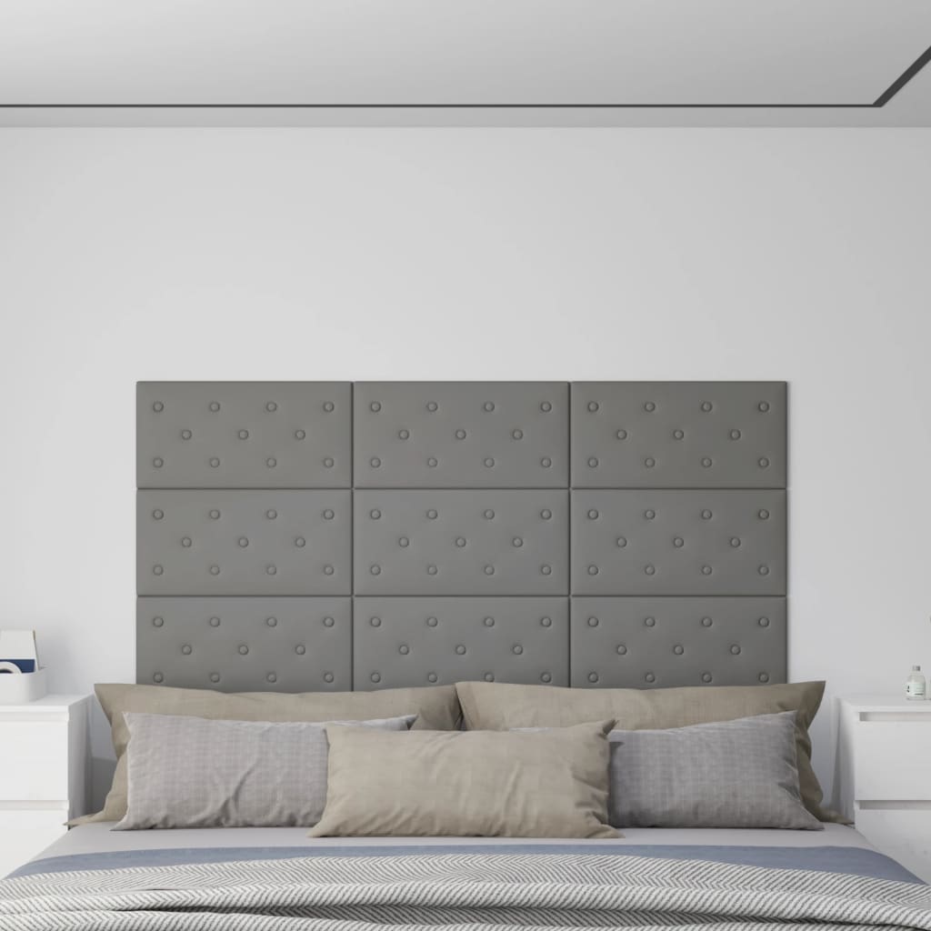 Vidaxl Wandpannels 12 St.16 m² 603 cm kënschtlech Lieder Grey