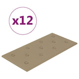 Vidaxl -Wandplatten 12 Stcs 2,16 m² 60 x 30 cm Kunstleder Cappuccinocleur