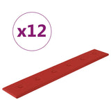 Vidaxl Wandpaneele 12 ST 1,62 m² 90x15 cm Künstlicher Lederwein rot