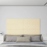 Vidaxl -Wandpaneele 12 ST 3,24 m² 90 x 30 cm künstliche Ledercreme -Colored