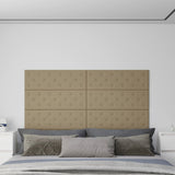 Vidaxl -Wandpaneele 12 Stcs 3,24 m² 90 x 30 cm Kunstleder Cappuccinocolid