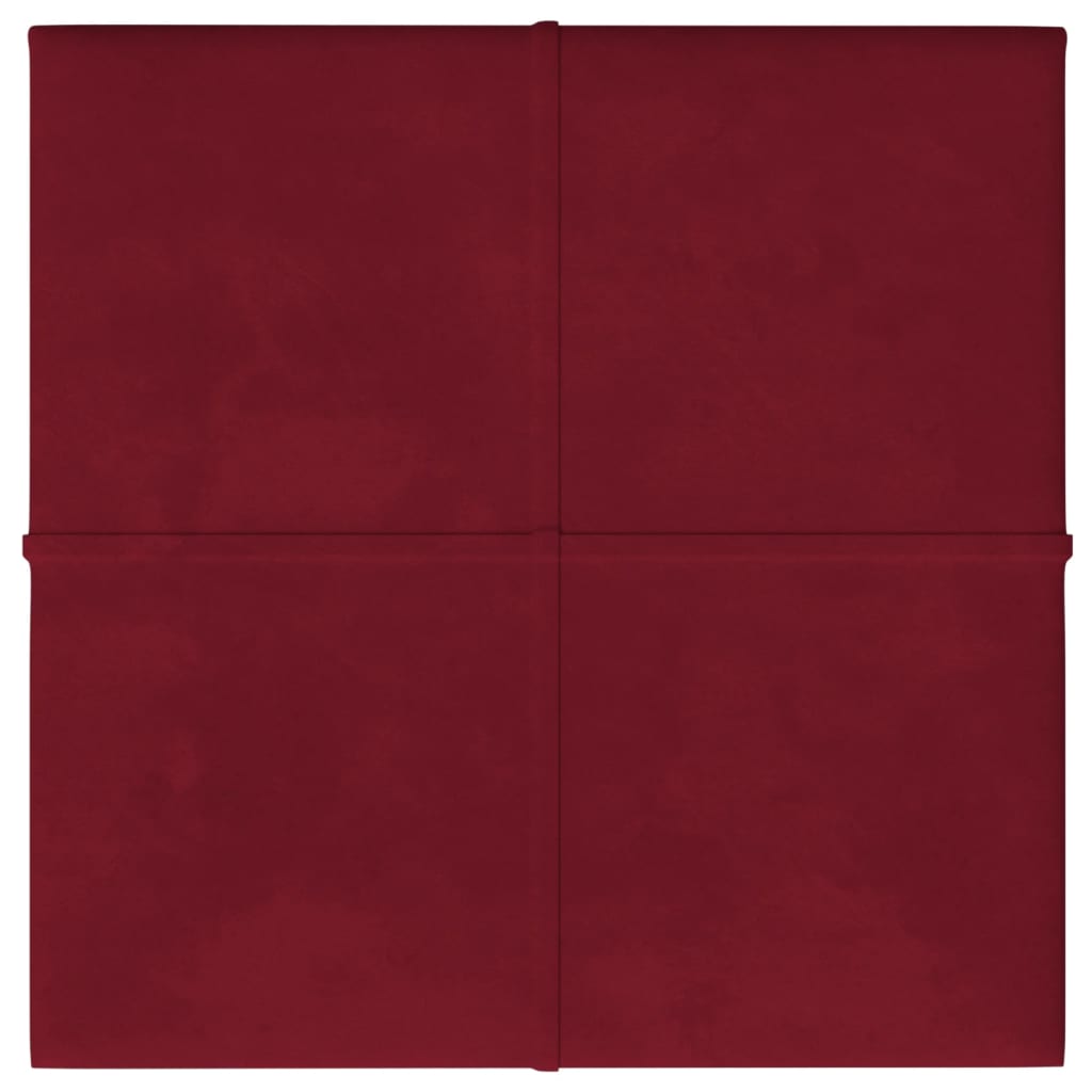 Paneles de pared Vidaxl 12 ST 1.08 m² 30x30 cm Velvet Wine Red