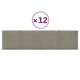 Vidaxl Wall panels 12 st 1.08 m² 60x15 cm velvet light gray