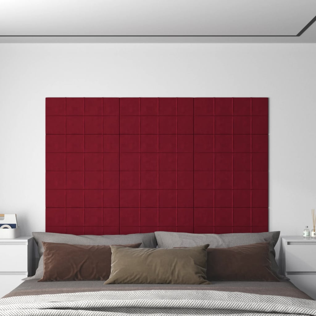 Panneaux muraux Vidaxl 12 ST 2,16 M² 60x30 cm VELVET VEL RED