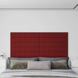 Vidaxl Wall panels 12 st 1.62 m² 90x15 cm Fabric wine red