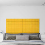 Paneles de pared Vidaxl 12 st 1.62 m² 90x15 cm de terciopelo amarillo