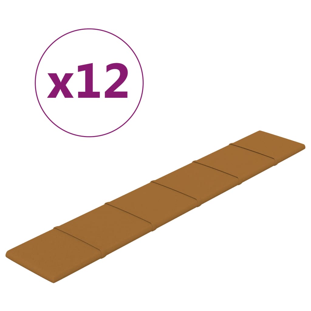 Paneles de pared Vidaxl 12 st 1.62 m² 90x15 cm Velvet Brown