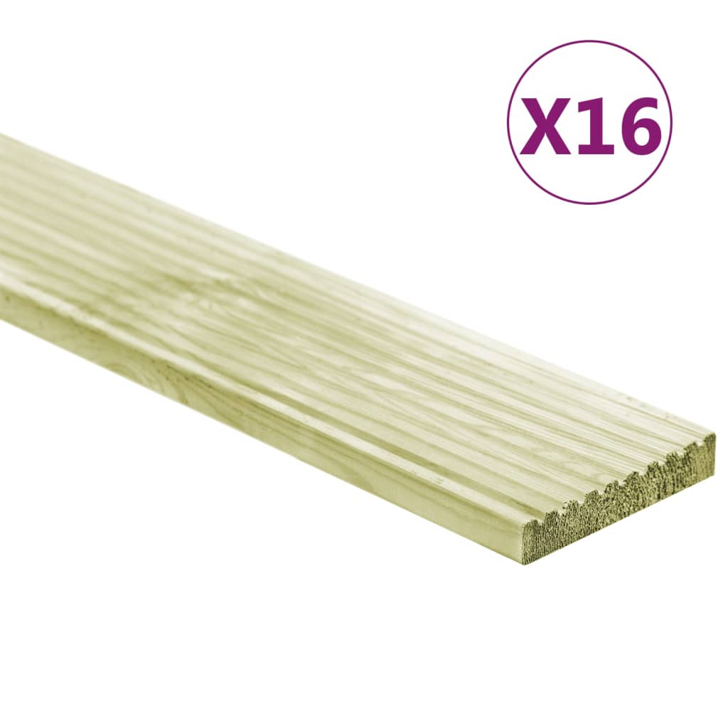 Vidaxl Terra Boards 16 St 2,32 m² 1 M Solid fyrretræ