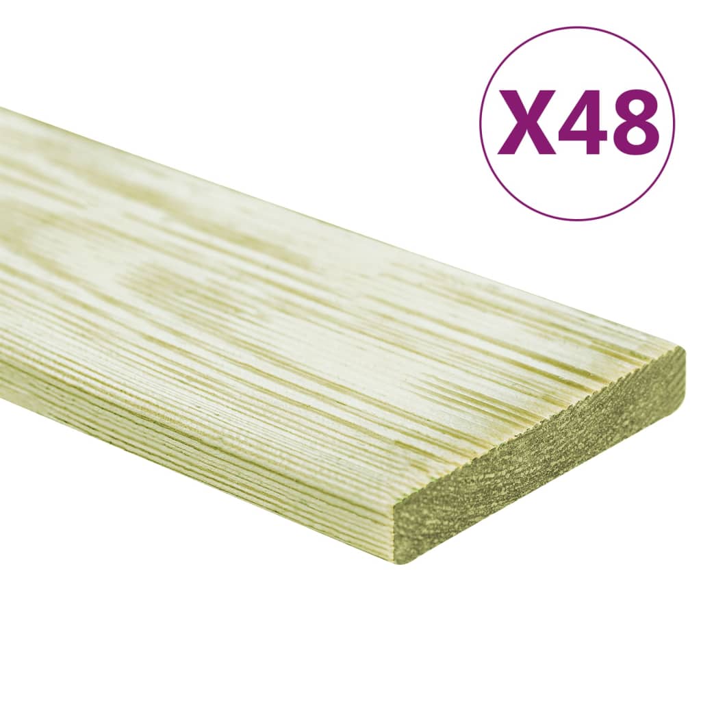 Vidaxl Terra Boards 48 PCS 5,76 m² 1 M Solid fyrretræ