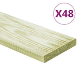 Vidaxl Terra Boards 48 PCS 5,76 m² 1 M Solid fyrretræ