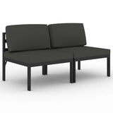 Vidaxl tuinbank 2-zits met kussens aluminium antracietkleurig