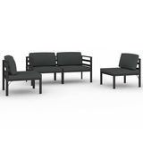 Vidaxl 4-delige loungeset met kussens aluminium antracietkleurig