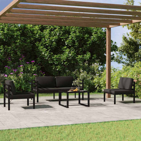 Vidaxl 5-delige loungeset met kussens aluminium antracietkleurig