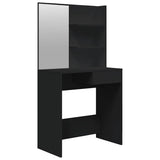 Vidaxl kaptafel met spiegel 74,5x40x141 cm zwart