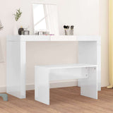 Vidaxl kaptafelkruk 70x35x45 cm bewerkt hout hoogglans wit