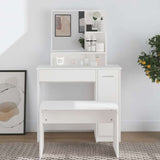 Vidaxl kaptafel met spiegel 86,5x35x136 cm wit