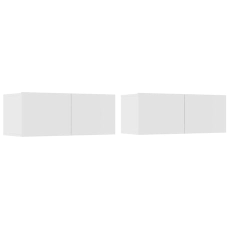 Vidaxl tv-meubels 2 st 80x30x30 cm bewerkt hout wit