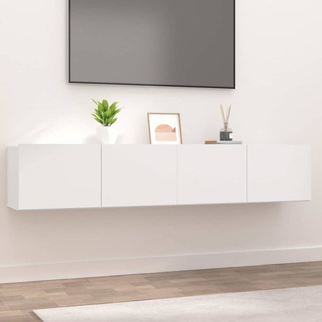 Vidaxl tv-meubels 2 st 80x30x30 cm bewerkt hout wit