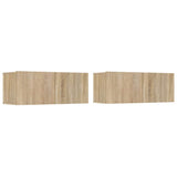 Vidaxl tv-meubels 2 st 80x30x30 cm bewerkt hout sonoma eikenkleurig