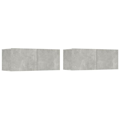 Vidaxl tv-meubels 2 st 80x30x30 cm bewerkt hout betongrijs