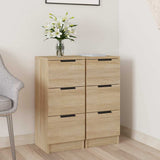 Vidaxl dressoirs 2 st 30x30x70 cm bewerkt hout sonoma eikenkleurig