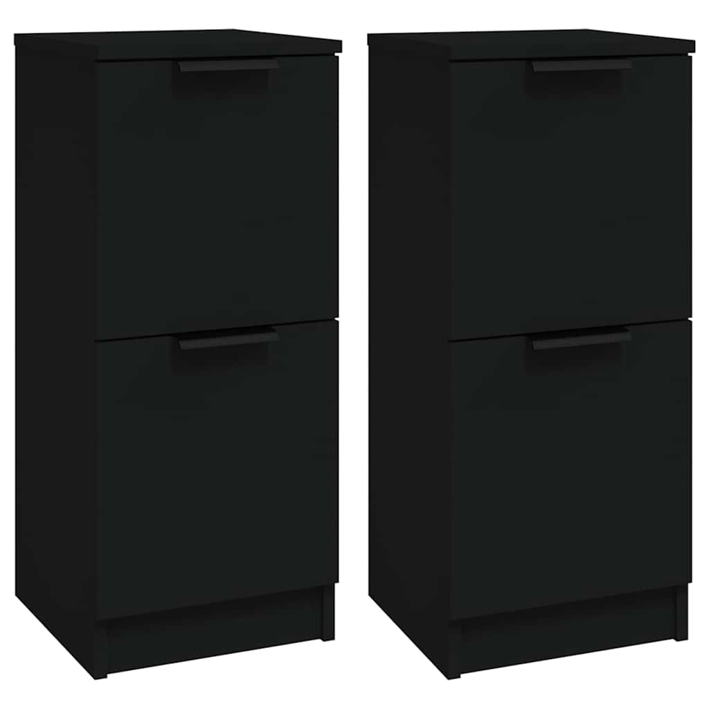 Vidaxl dressoirs 2 st 30x30x70 cm bewerkt hout zwart