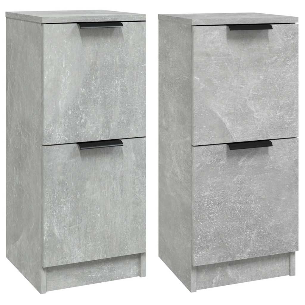 Vidaxl dressoirs 2 st 30x30x70 cm bewerkt hout betongrijs