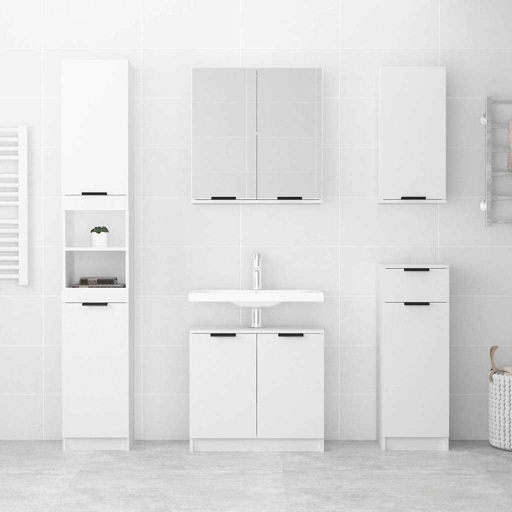 Vidaxl badkamerkast met spiegel 64x20x67 cm wit