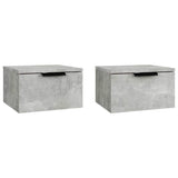 Vidaxl nachtkastjes 2 st wandgemonteerd 34x30x20 cm betongrijs