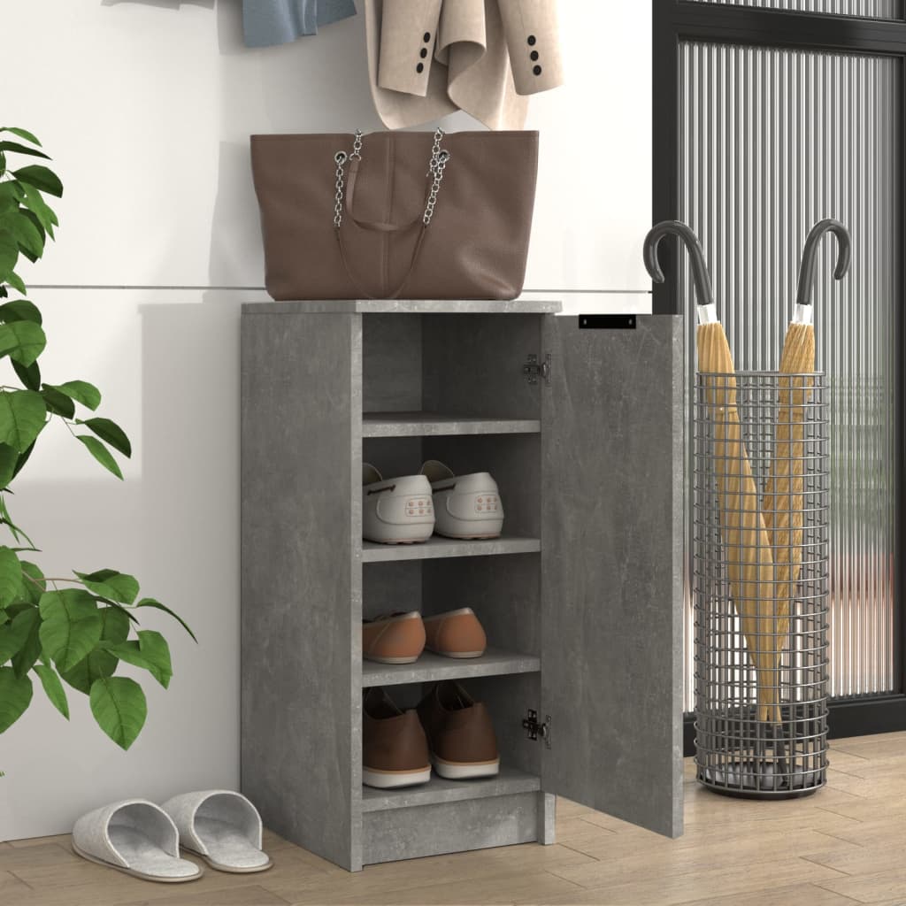 Vidaxl Cabinet da scarpe 30x35x70 cm Betongrijs in legno elaborato