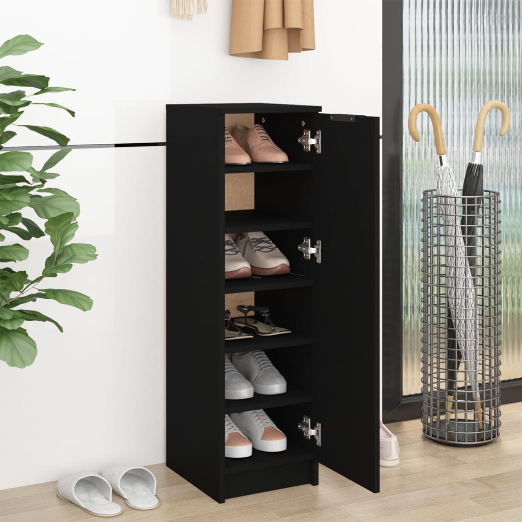 Vidaxl Shoe Cabinet 30x35x100 cm Property Wood Black