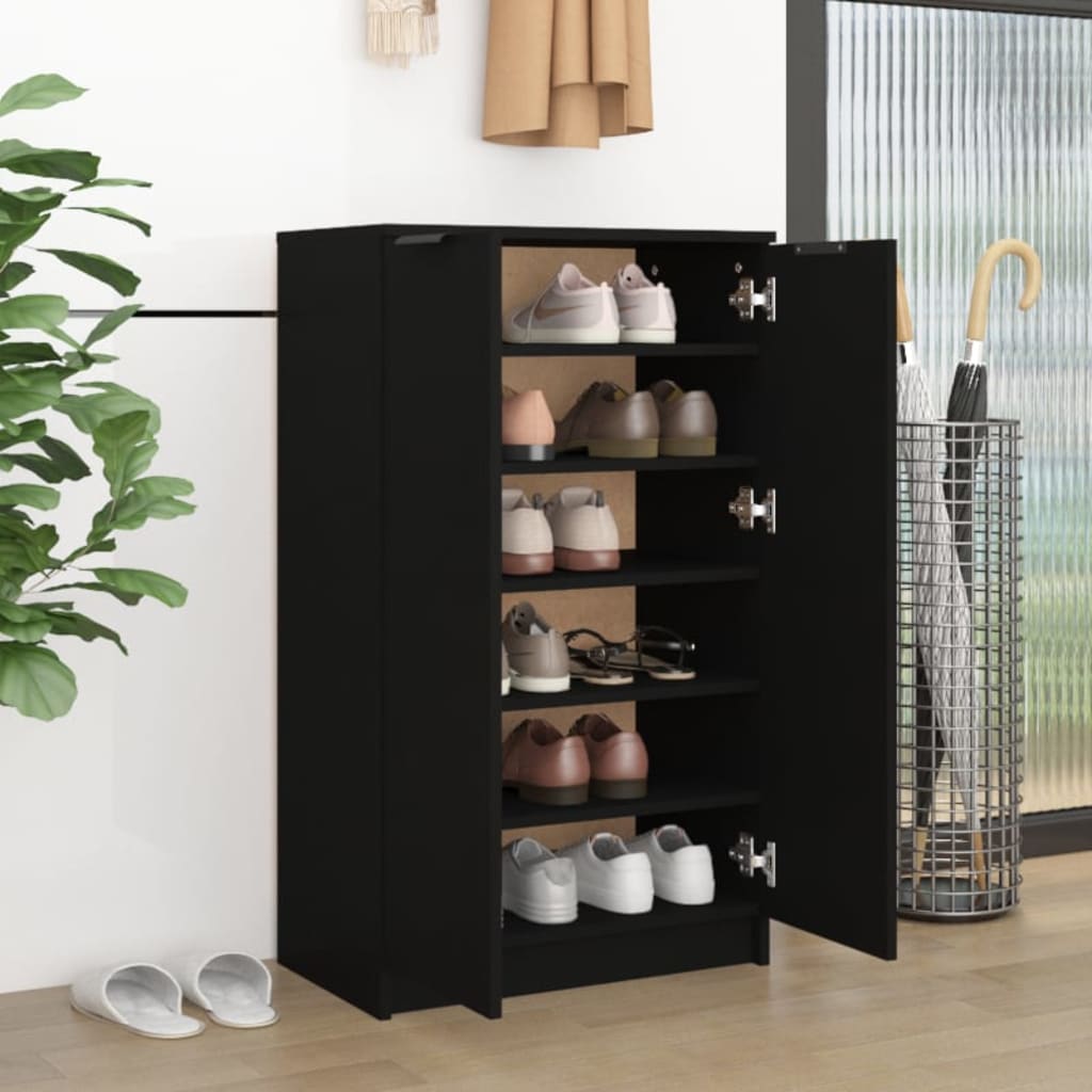 Vidaxl Shoe Cabinet 59x35x100 cm Property Wood Black