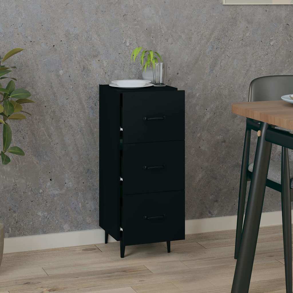 Vidaxl dressoir 34,5x34x90 cm bewerkt hout zwart