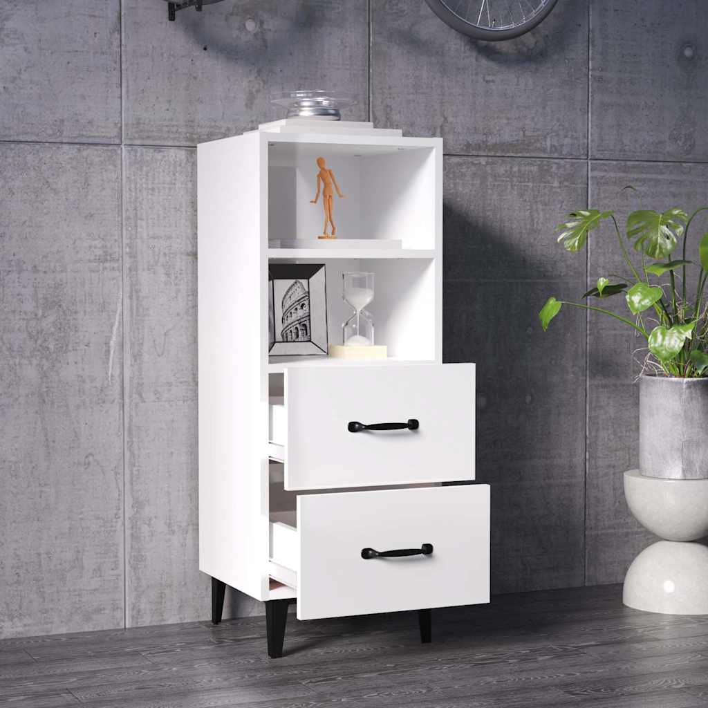 Vidaxl dressoir 34,5x34x90 cm bewerkt hout hoogglans wit