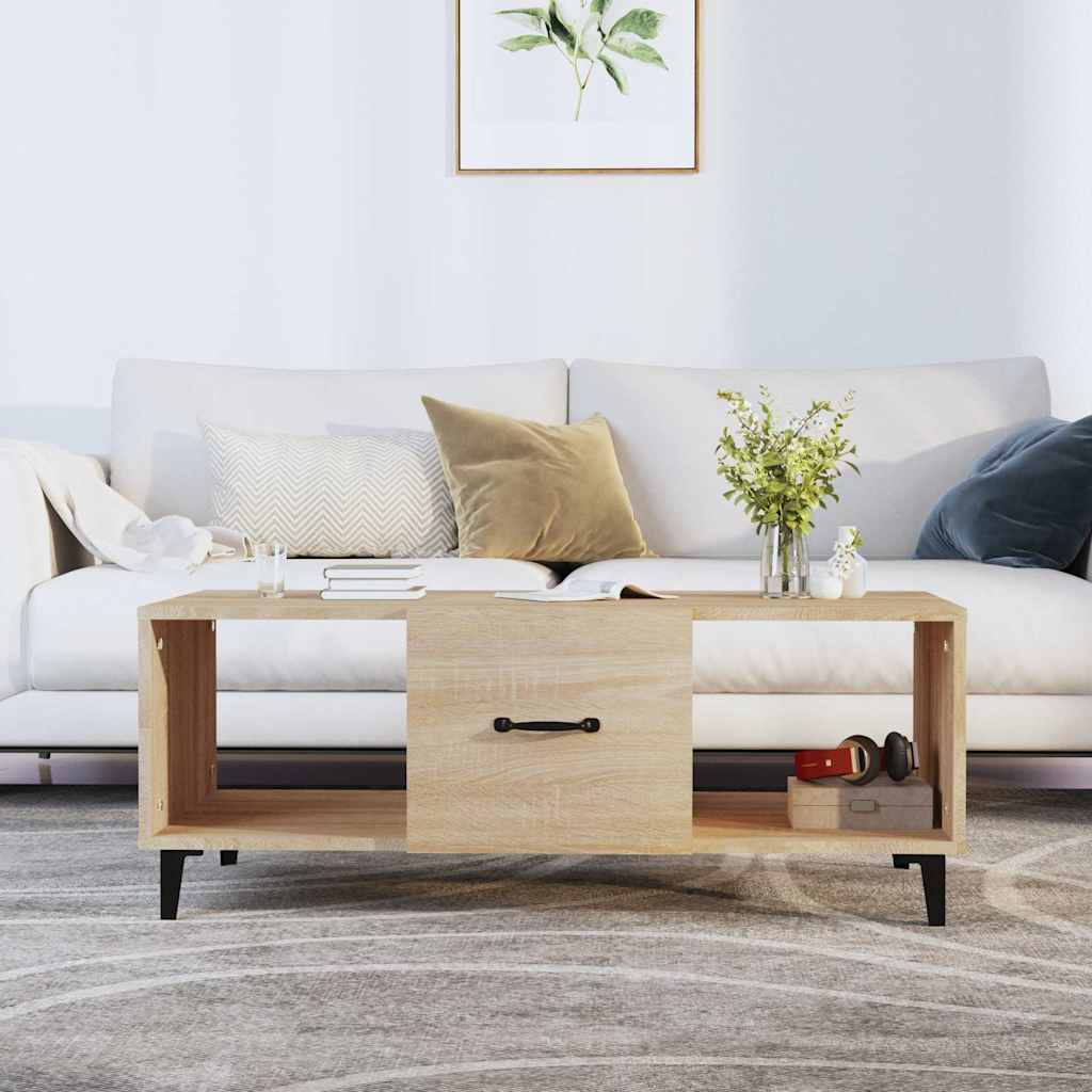 Vidaxl salontafel 102x50x40 cm bewerkt hout sonoma eikenkleurig